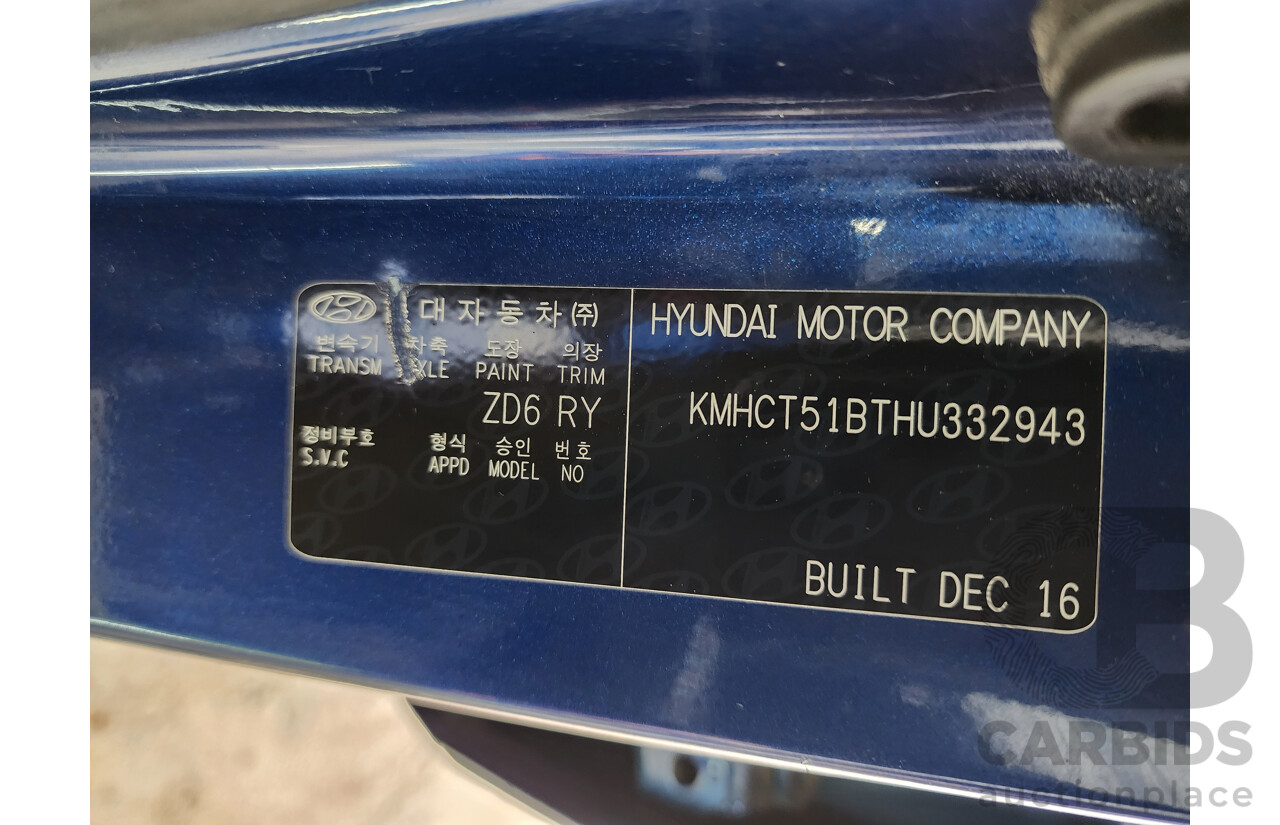3/2017 Hyundai Accent Active RB4 MY17 5d Hatchback Blue 1.4L