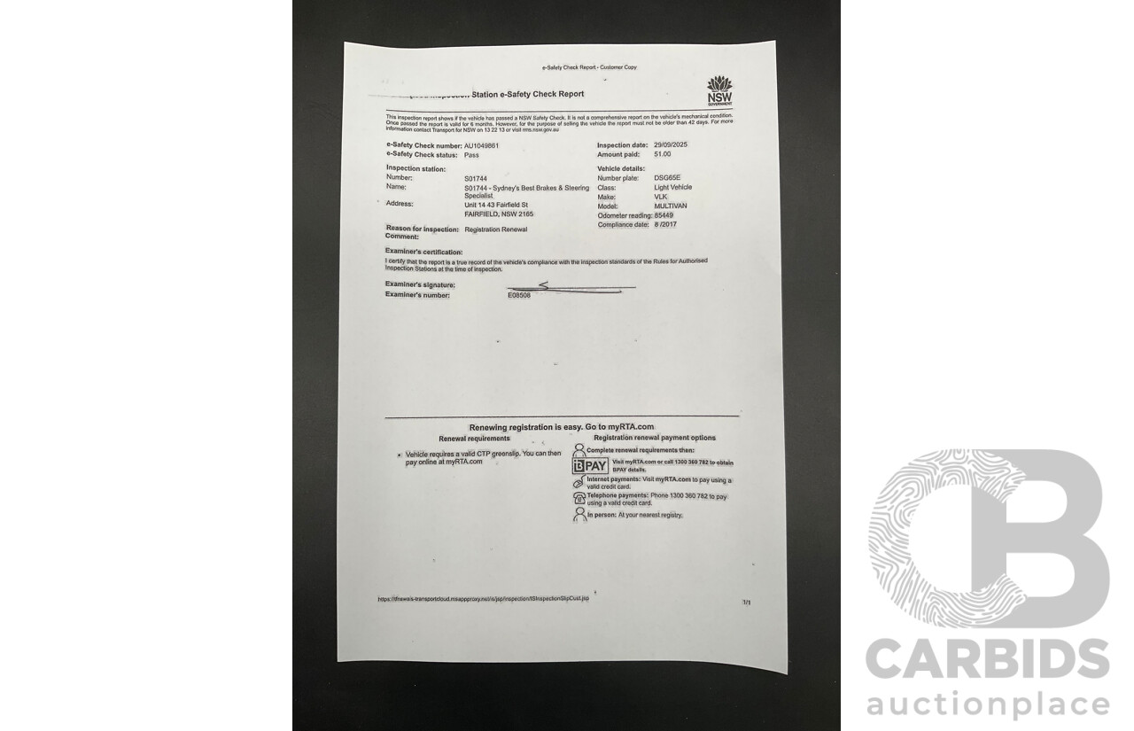 08/2017 Volkswagen Multivan Highline TDI450 (FWD) T6 MY18 4D Wagon Oryx White Pearl Turbo Diesel 2.0L
