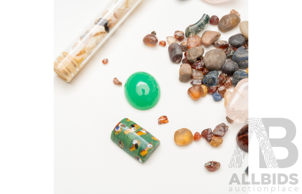 Small Packet of Mixed Gemstones Including Australian Crystal Opal & Rose Quartz