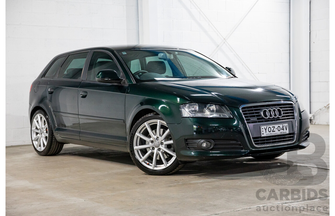 12/2009 Audi A3 Sportback 2.0 TFSI Quattro AMB 8P MY10 5d Hatchback Deep Green Pearl Turbo 2.0L