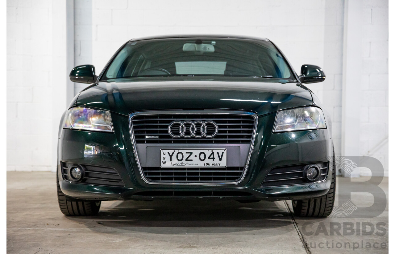 12/2009 Audi A3 Sportback 2.0 TFSI Quattro AMB 8P MY10 5d Hatchback Deep Green Pearl Turbo 2.0L