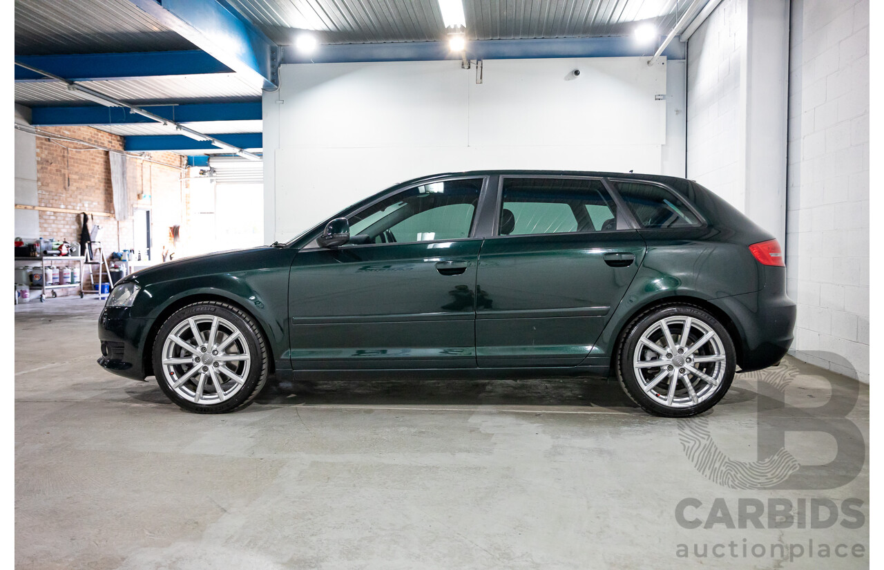 12/2009 Audi A3 Sportback 2.0 TFSI Quattro AMB 8P MY10 5d Hatchback Deep Green Pearl Turbo 2.0L