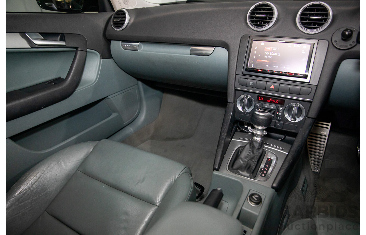 12/2009 Audi A3 Sportback 2.0 TFSI Quattro AMB 8P MY10 5d Hatchback Deep Green Pearl Turbo 2.0L