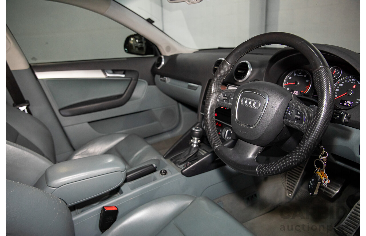 12/2009 Audi A3 Sportback 2.0 TFSI Quattro AMB 8P MY10 5d Hatchback Deep Green Pearl Turbo 2.0L