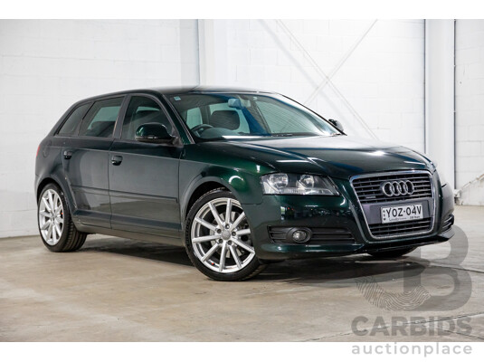 12/2009 Audi A3 Sportback 2.0 TFSI Quattro AMB 8P MY10 5d Hatchback Deep Green Pearl Turbo 2.0L