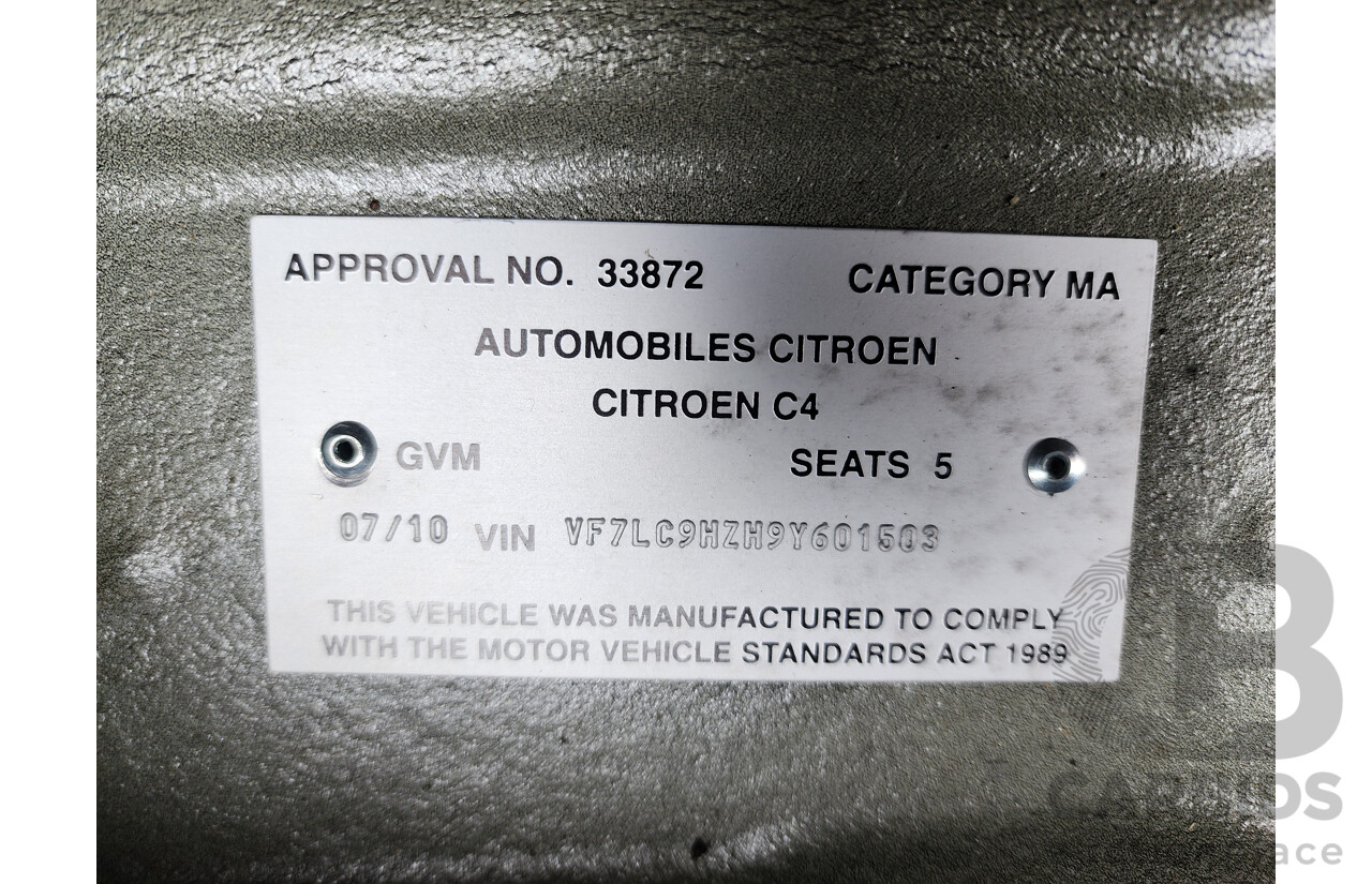7/2010 Citroen C4 HDi MY09 5d Hatchback Gold 1.6L