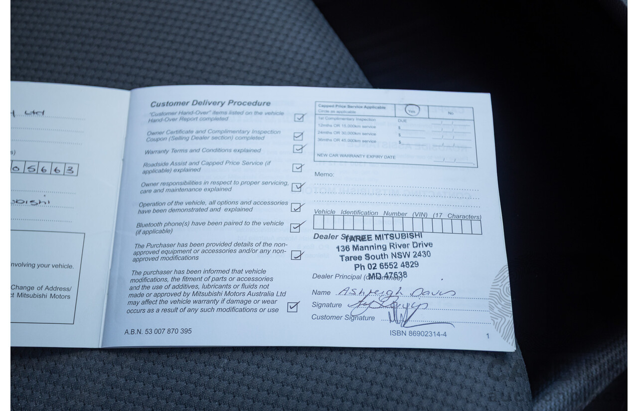 07/2019 Mitsubishi Triton GLX (4x4) MR MY19 C/Chas White 2.4L