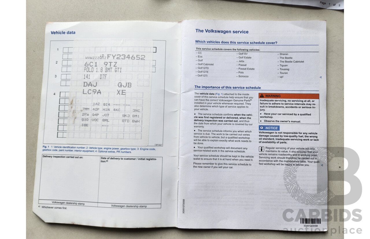 4/2015 Volkswagen Polo GTi 6R MY15 5d Hatchback White 1.8L
