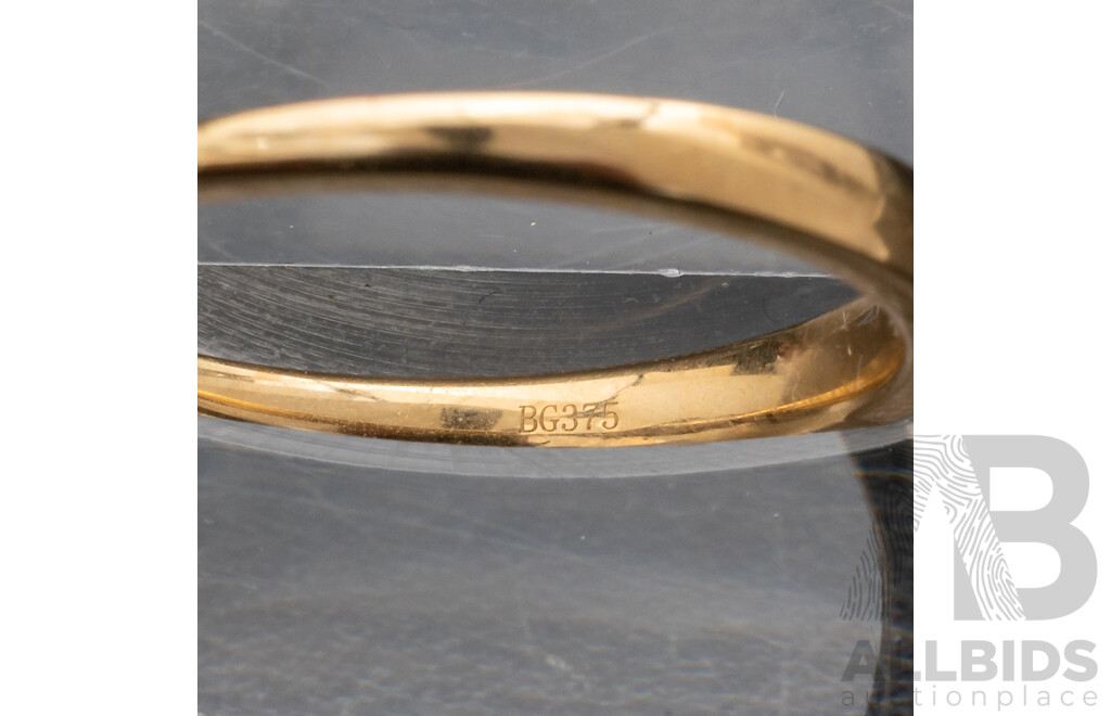 BRAND NEW - 9ct Yellow Gold Australian Sapphire & Diamond Ring, S0.54ct/TDW0.45ct, Size O, 2.80 Grams