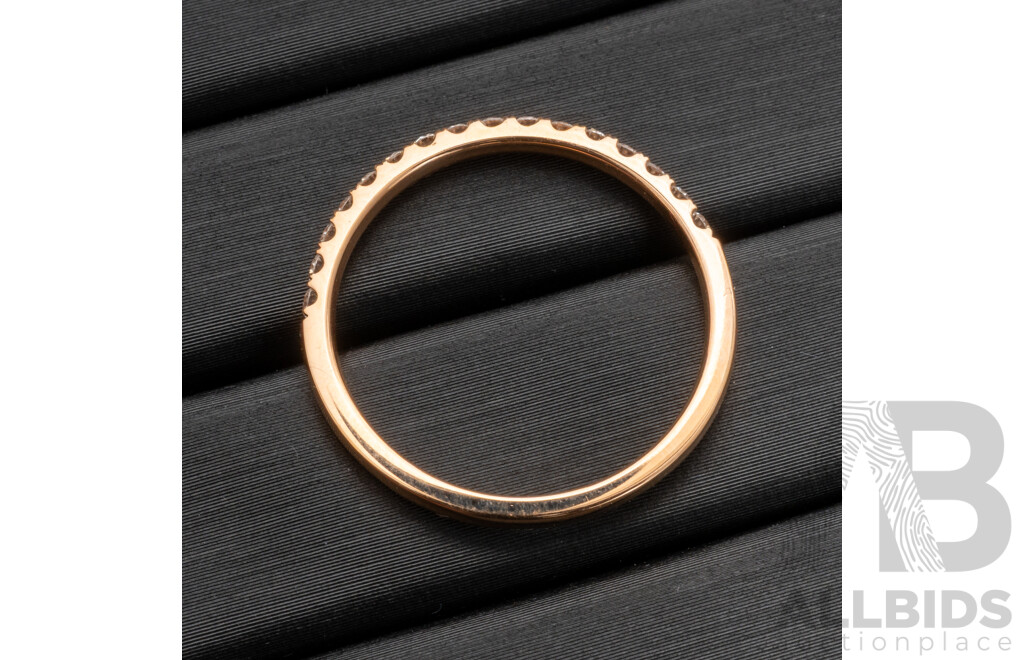 BRAND NEW - 18ct Rose Gold Diamond Set Wedding Ring, 0.32ct, Size Q, 2.06 Grams
