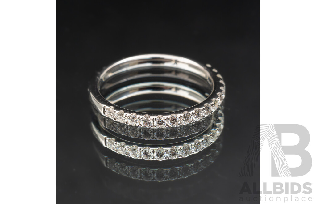 BRAND NEW - 18ct White Gold Diamond Set Wedding Ring, 0.32ct, Size K1/2, 1.90 Grams
