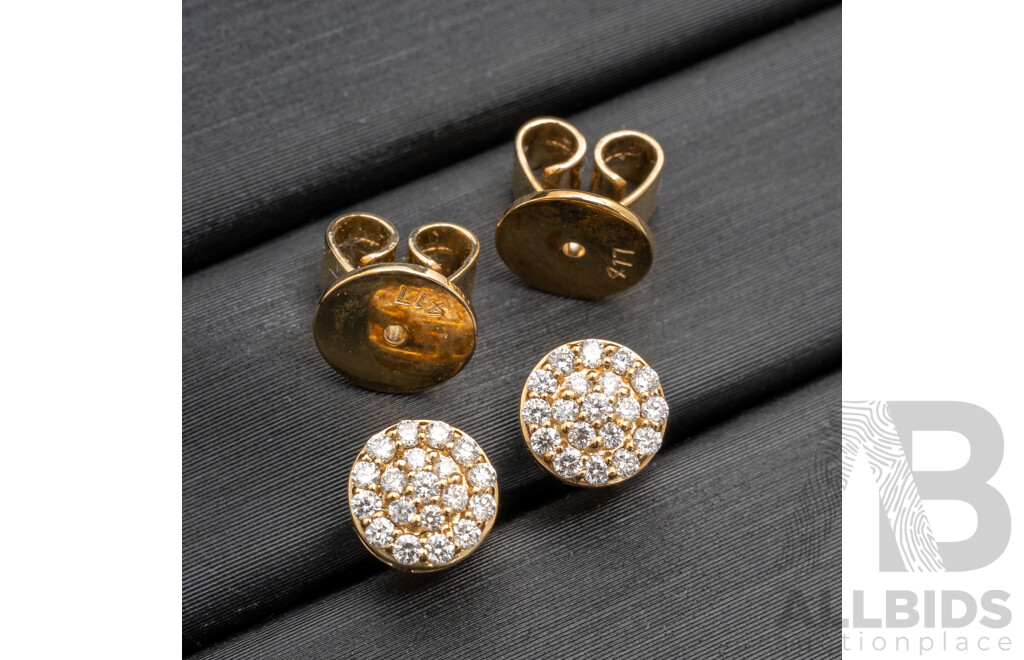 BRAND NEW - 10ct Yellow Gold diamond cluster Stud Earrings, TDW 0.18ct, 5.85mm, 1.75 Grams