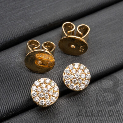 BRAND NEW - 10ct Yellow Gold diamond cluster Stud Earrings, TDW 0.18ct, 5.85mm, 1.75 Grams