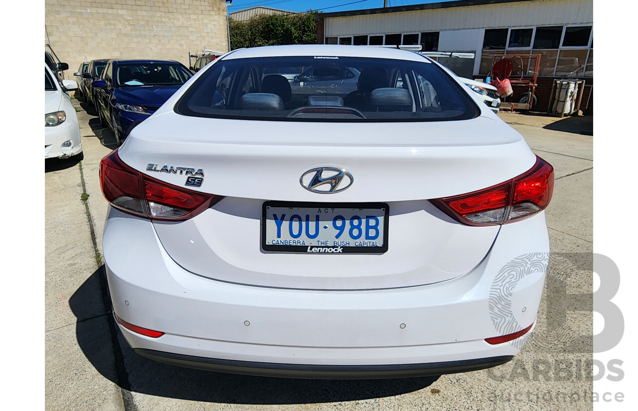 12/2015 Hyundai Elantra Active Special Edition MD SERIES 2 (MD3) 4d Sedan White 1.8L
