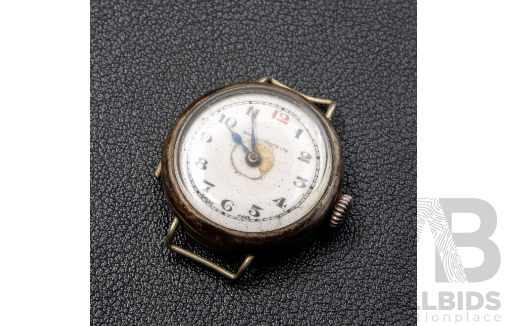 Antique Angus & Coote 25mm Wrist Watch, No Band, Pure Nickel Casing