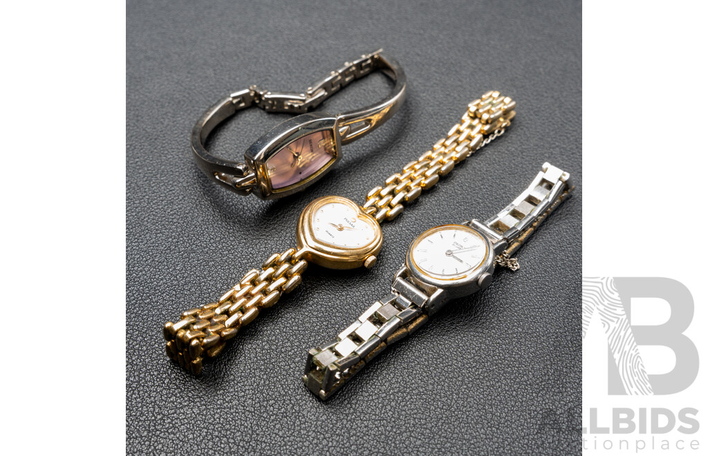 Collection of (3) Ladies Petite Dress Watches - Pulsar, Seconda, Seiko