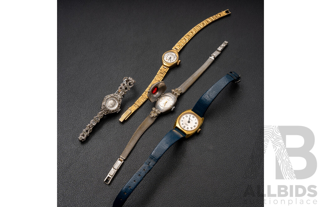 Collection of (4) Vintage Ladies Watches - Farren Price, Proctor, Trelawn, Giroxa
