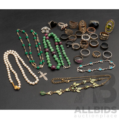 Freshwater Cultured Pearl Necklace, Green Quartz/amethyst SS Necklace, Collection of Other Jewellery Items