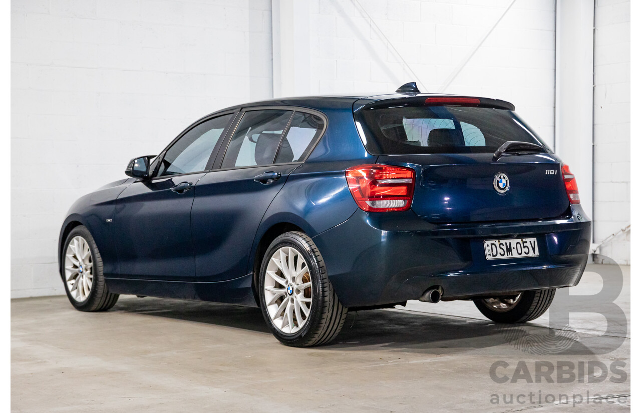 3/2012 BMW 118i Urban F20 5d Hatchback Midnight Blue Metallic Turbo 1.6L