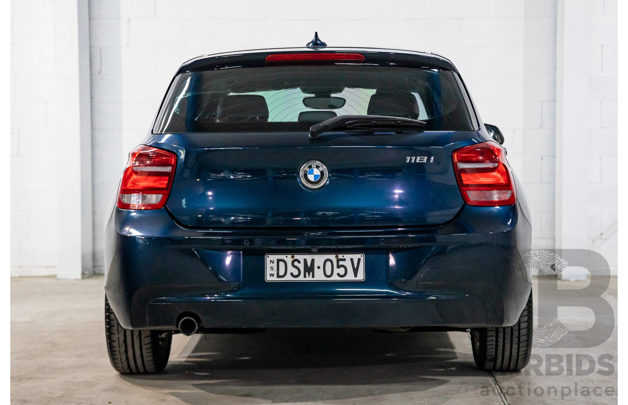 3/2012 BMW 118i Urban F20 5d Hatchback Midnight Blue Metallic Turbo 1.6L