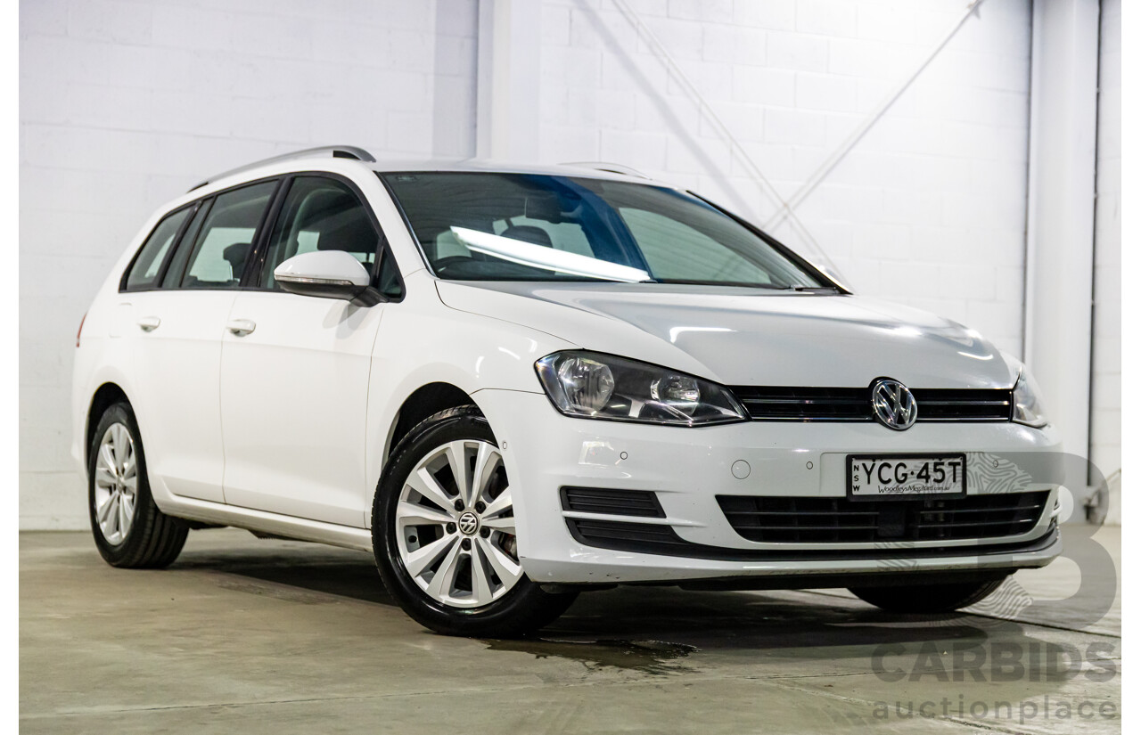 7/2014 Volkswagen Golf 90 TSI Comfortline AU MY14 4d Wagon Pure White Turbo 1.4L