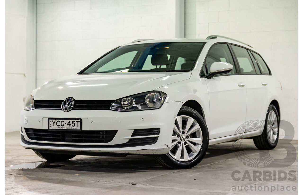 7/2014 Volkswagen Golf 90 TSI Comfortline AU MY14 4d Wagon Pure White Turbo 1.4L