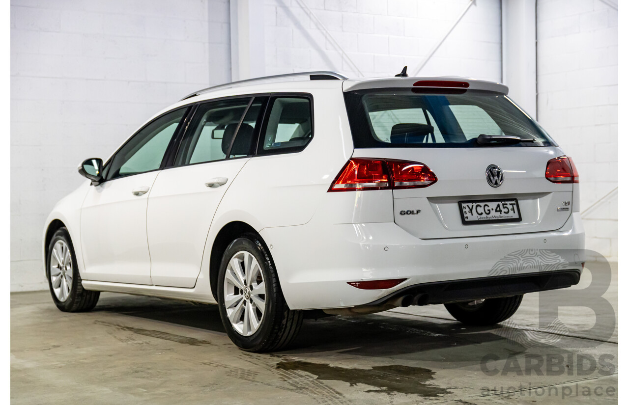 7/2014 Volkswagen Golf 90 TSI Comfortline AU MY14 4d Wagon Pure White Turbo 1.4L