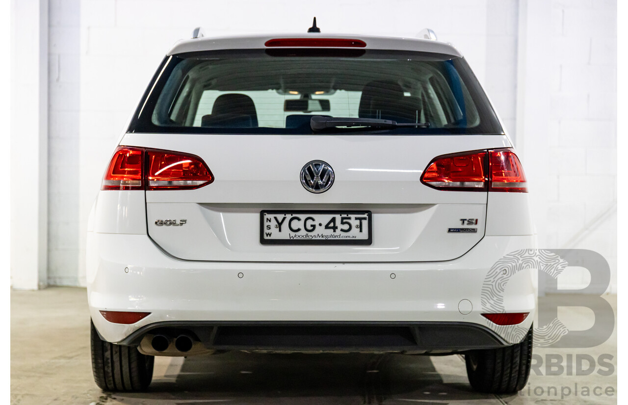 7/2014 Volkswagen Golf 90 TSI Comfortline AU MY14 4d Wagon Pure White Turbo 1.4L