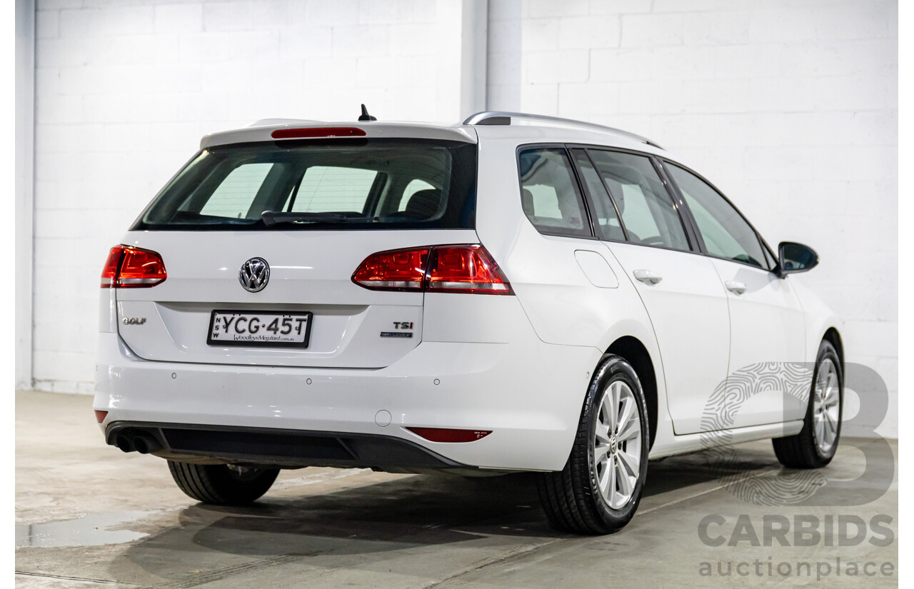 7/2014 Volkswagen Golf 90 TSI Comfortline AU MY14 4d Wagon Pure White Turbo 1.4L