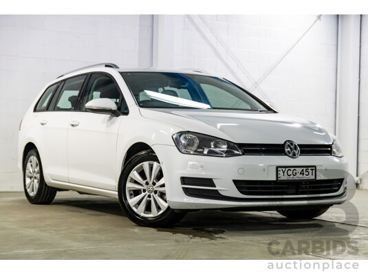7/2014 Volkswagen Golf 90 TSI Comfortline AU MY14 4d Wagon Pure White Turbo 1.4L