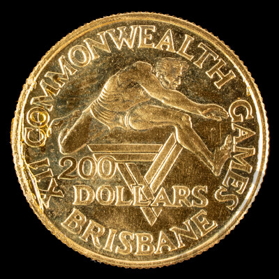 Australian RAM 1982 Gold Two Hundred Dollar Proof Coin, XII Commonwealth Games .916