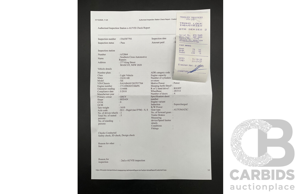 03/2018 Jaguar XE S 35t (280kW RWD) MY18 4d Sedan Carpathian Grey Metallic Supercharged V6 3.0L