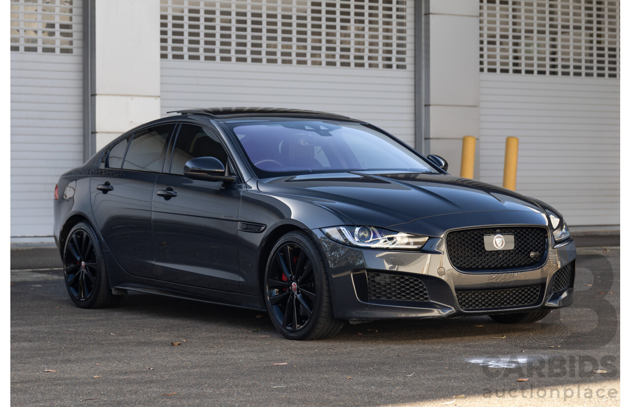 03/2018 Jaguar XE S 35t (280kW RWD) MY18 4d Sedan Carpathian Grey Metallic Supercharged V6 3.0L