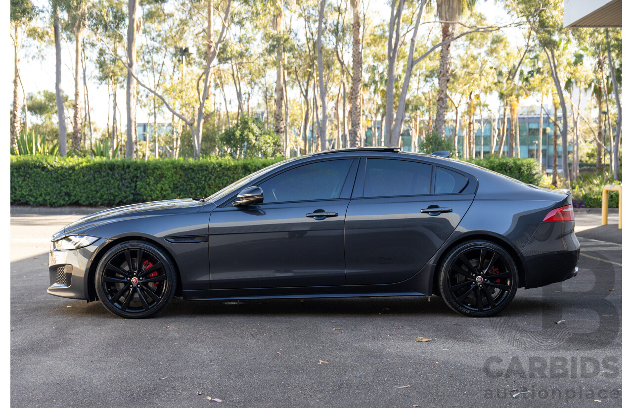 03/2018 Jaguar XE S 35t (280kW RWD) MY18 4d Sedan Carpathian Grey Metallic Supercharged V6 3.0L