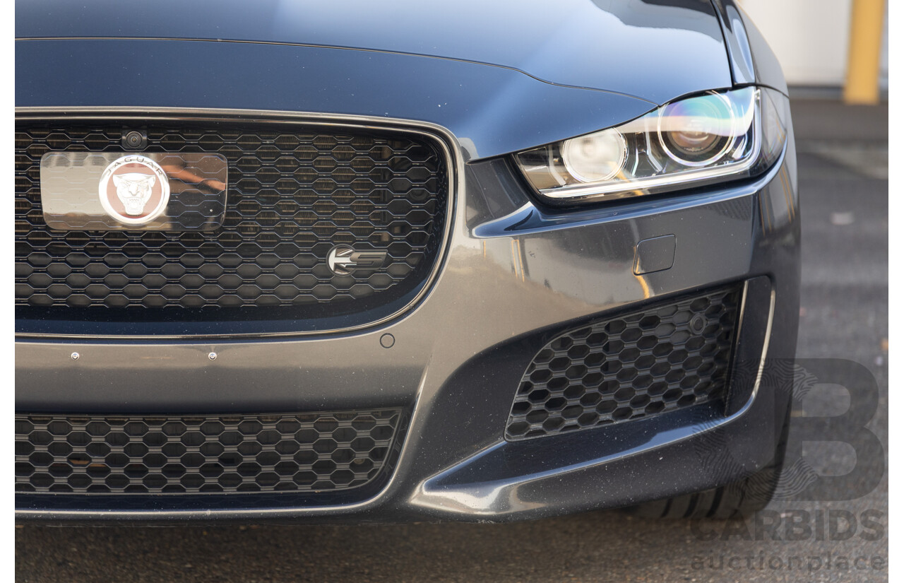 03/2018 Jaguar XE S 35t (280kW RWD) MY18 4d Sedan Carpathian Grey Metallic Supercharged V6 3.0L