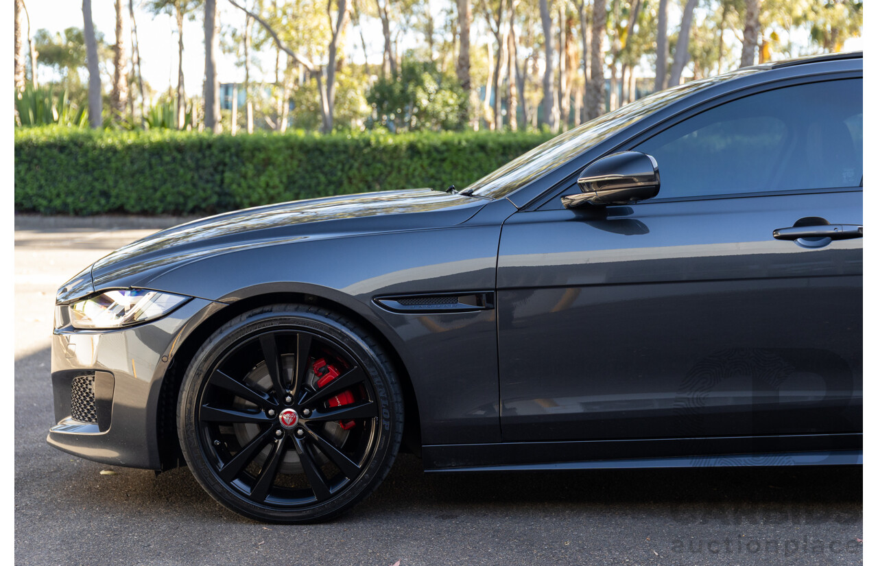 03/2018 Jaguar XE S 35t (280kW RWD) MY18 4d Sedan Carpathian Grey Metallic Supercharged V6 3.0L