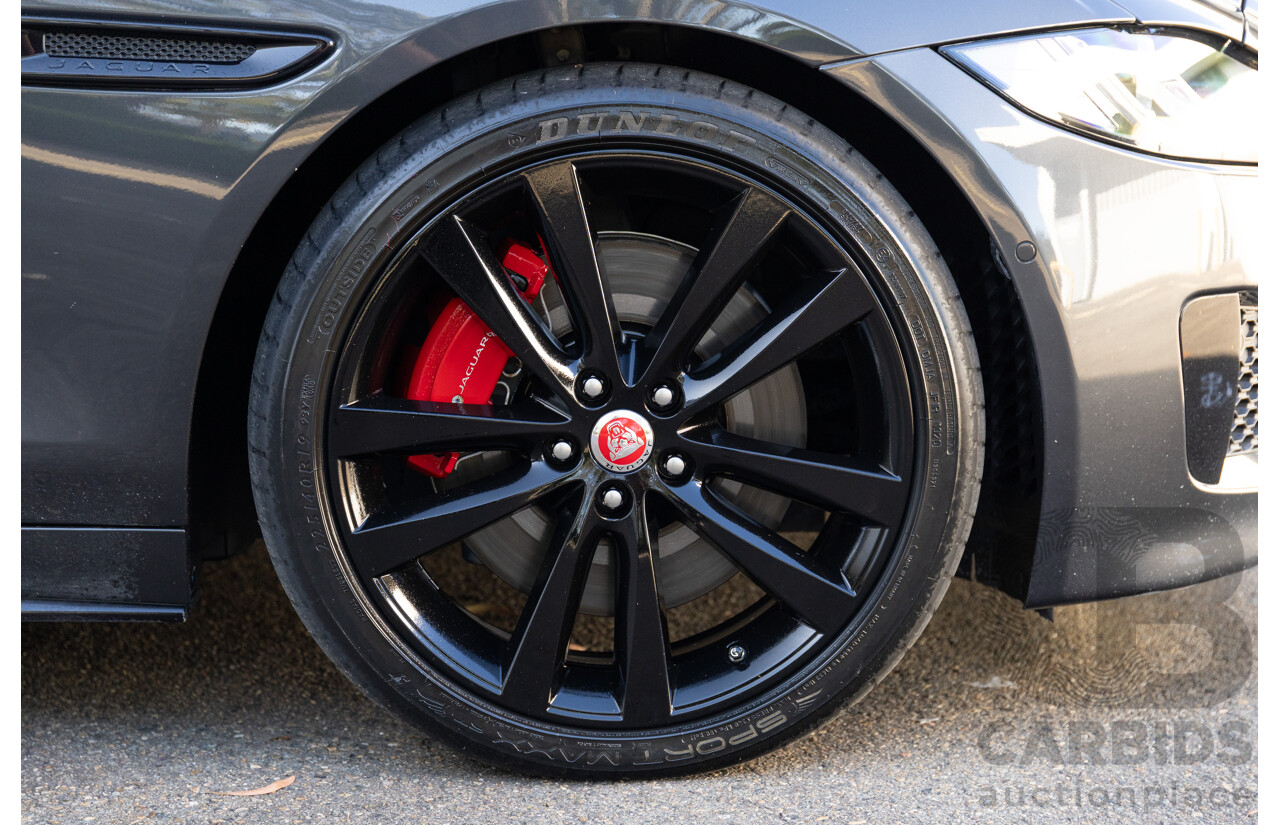 03/2018 Jaguar XE S 35t (280kW RWD) MY18 4d Sedan Carpathian Grey Metallic Supercharged V6 3.0L