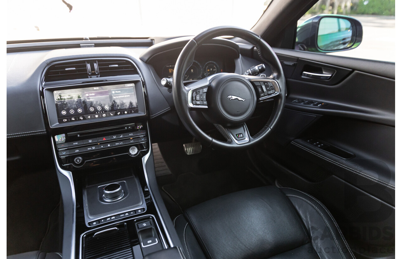 03/2018 Jaguar XE S 35t (280kW RWD) MY18 4d Sedan Carpathian Grey Metallic Supercharged V6 3.0L