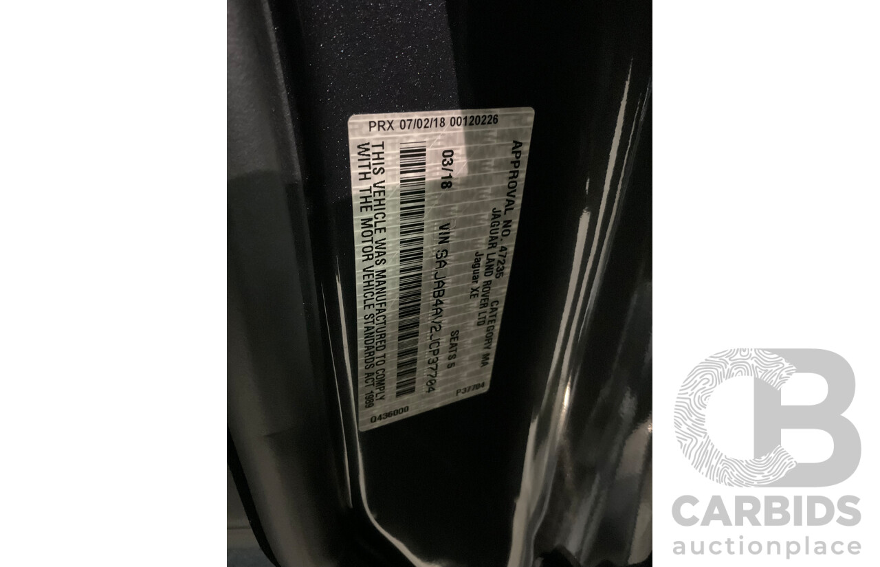 03/2018 Jaguar XE S 35t (280kW RWD) MY18 4d Sedan Carpathian Grey Metallic Supercharged V6 3.0L