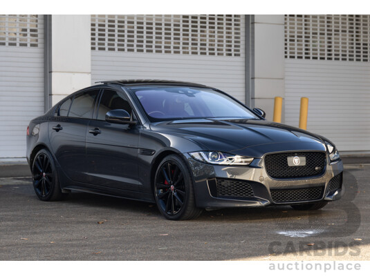 03/2018 Jaguar XE S 35t (280kW RWD) MY18 4d Sedan Carpathian Grey Metallic Supercharged V6 3.0L