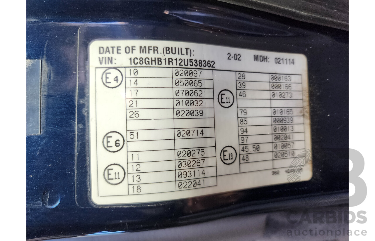 4/2002 Chrysler Grand Voyager Limited RG 4d Wagon Blue 3.3L