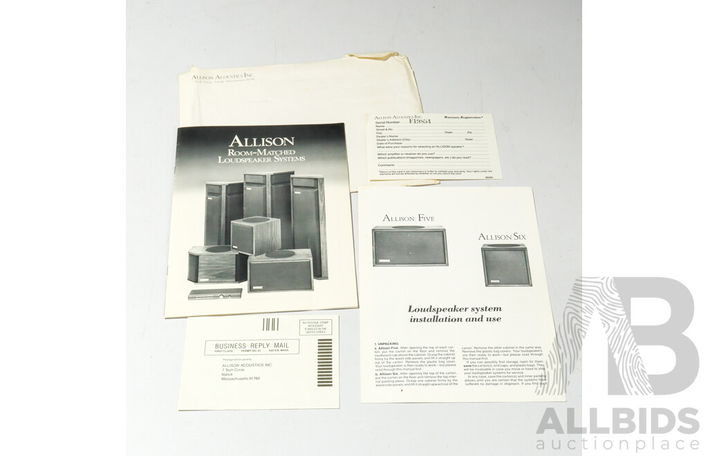 Pair of Allison Six Cube Speakers by Allison Acoustics on Stands