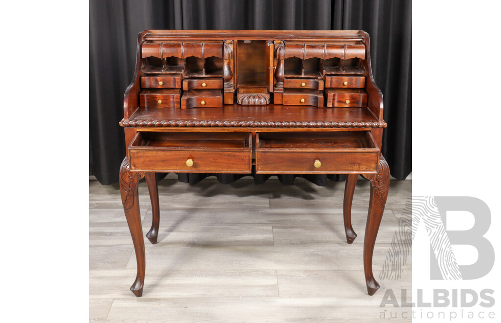 Reproduction Mahogany Bureau Desk