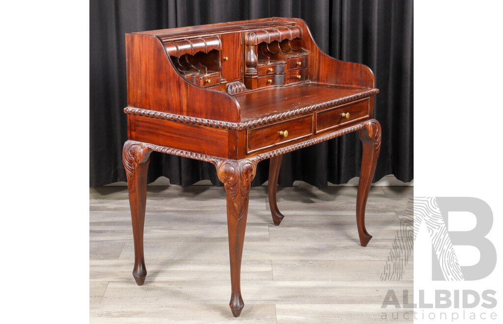 Reproduction Mahogany Bureau Desk