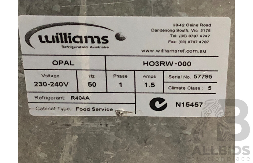 Williams Opal Stainless Steel Three Door Solid Refrigerator