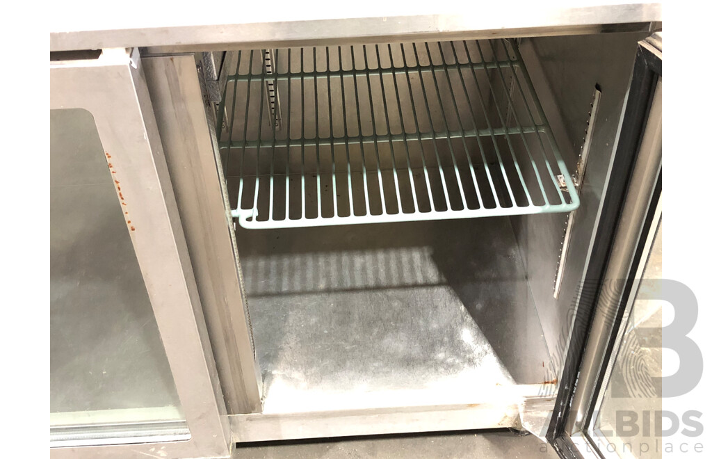 Williams Boronial Stainless Steel Three Glass Door Mobile Refrigerator