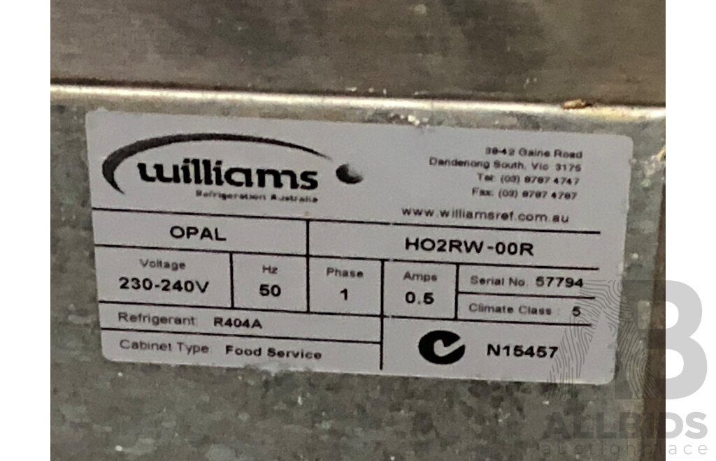 Williams Opal Stainless Steel Two Door Solid Refrigerator
