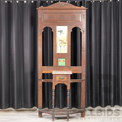 Late Edwardian Mirrored Back Hall Stand