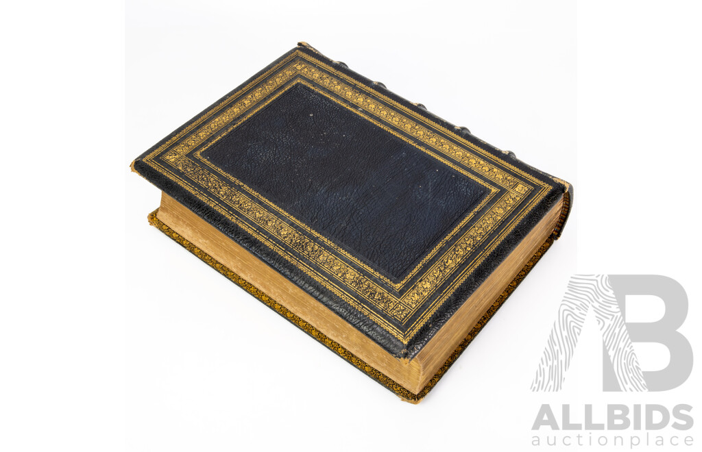 Antique Leather Bound 'The Imperial Family Bible Containing the Old and New Testaments with Notes...' Published by Blackie & Son, Paternoster Row, London; Glasgow and Edinburgh, circa 1860