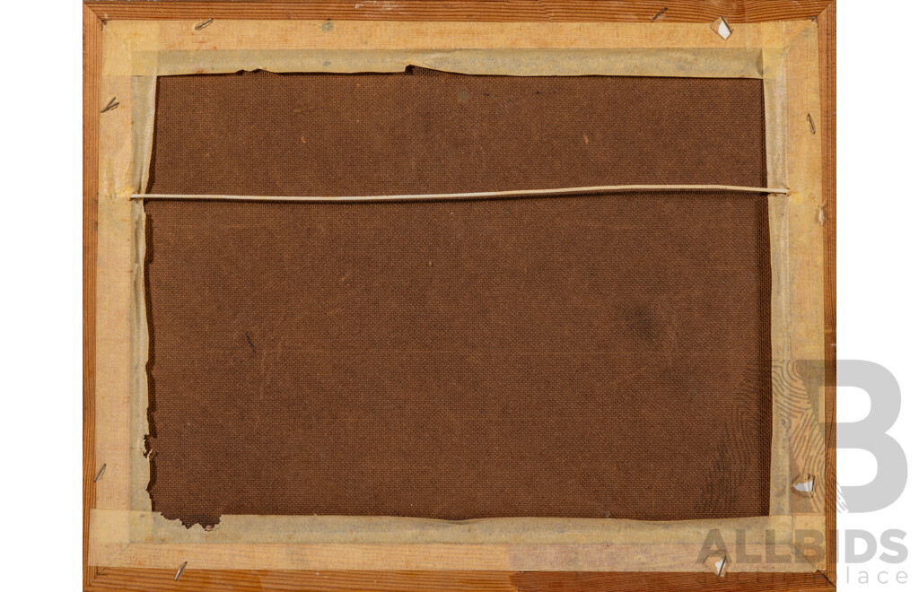 G.Kenson, (20th Century), Still Life - Flowers in Straw Basket, Original Vintage Oil on Canvas Board, 37.5 x 47.5 cm (frame)